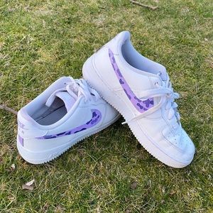 brand new purple camo nike air force ones